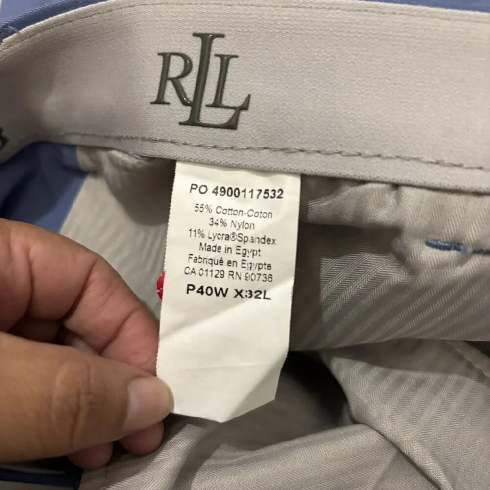 lauren ralph lauren Black Label Golf Pants Blue Tech Wear Size 40W/32L